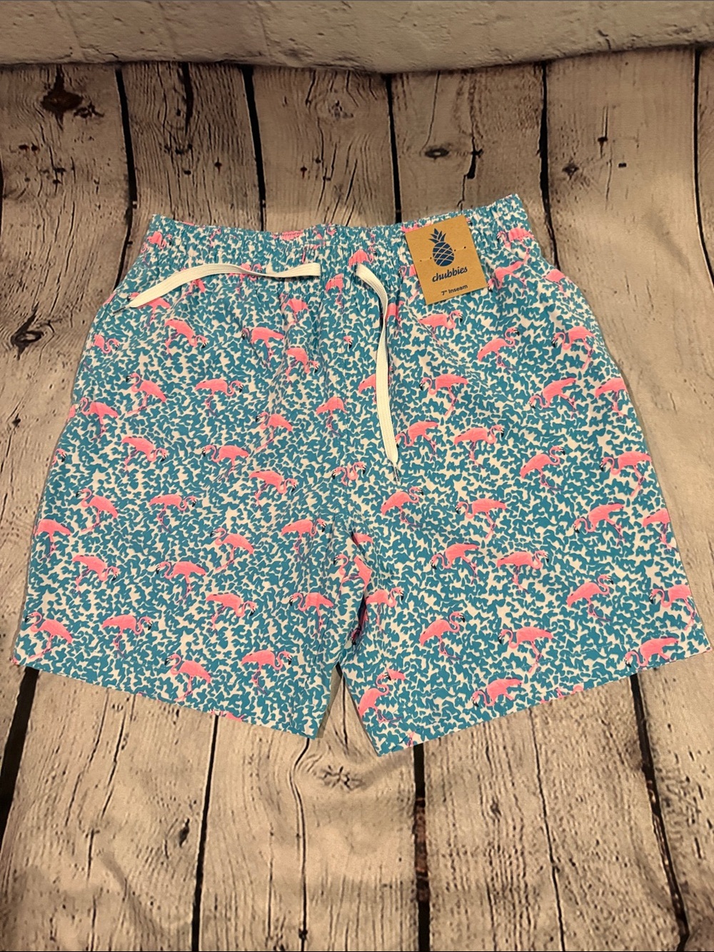 Chubbies The Domingos Are Flamingos Stretch Swim Trunks NWT
